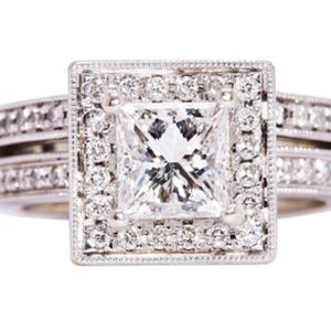 GIA Stunning Princess Diamond wedding ring